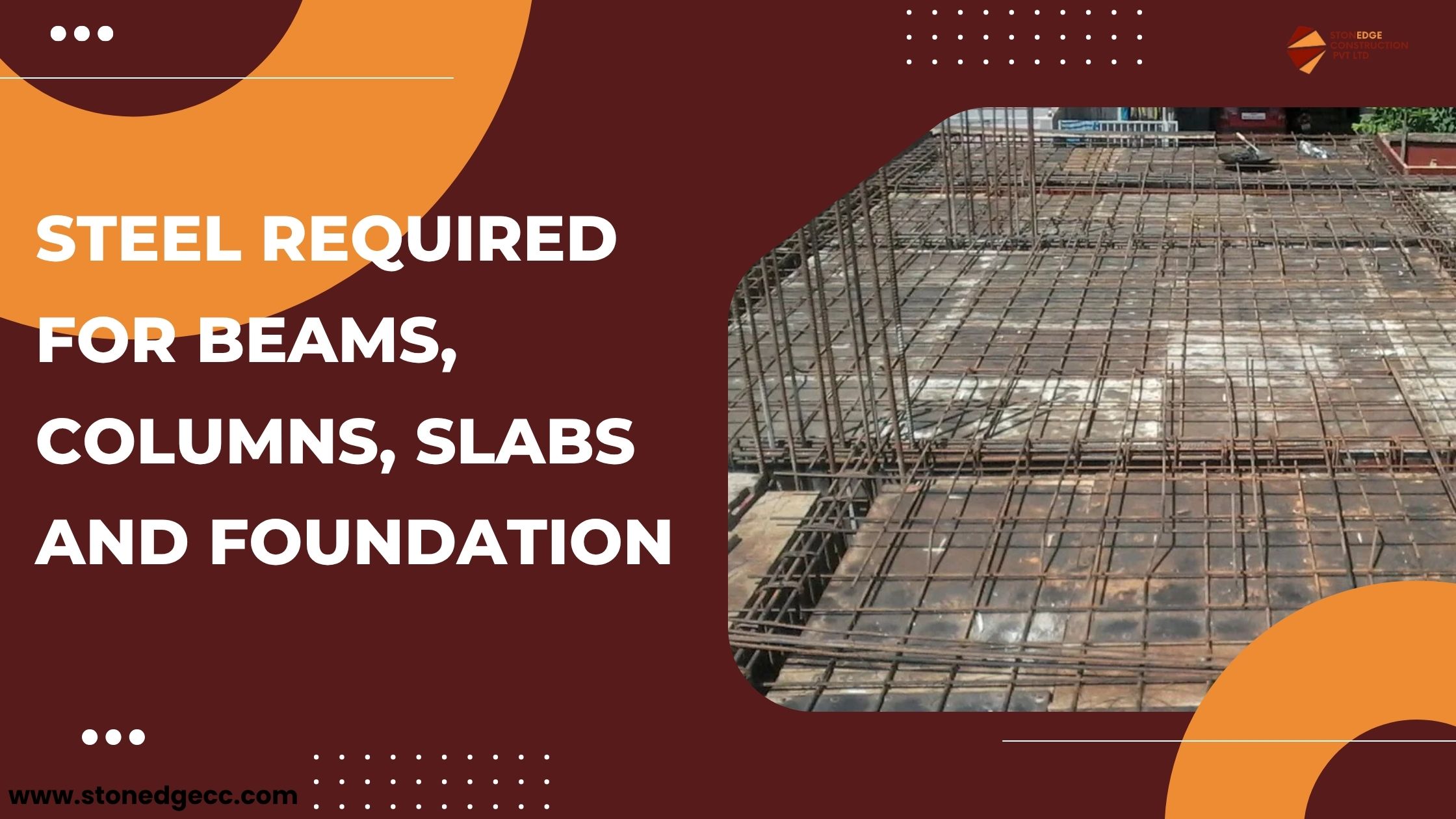 How Much Steel Is Needed for Beams, Columns, Slabs & Foundation? Explained Simply || Steel Calculation for Different Structural Elements: Beams, Columns, Slabs & Footings || Understanding Steel Usage in Building Construction: Beams to Foundations || Stonedge Construction’s Guide to Steel Requirements for Strong & Durable Structures || 